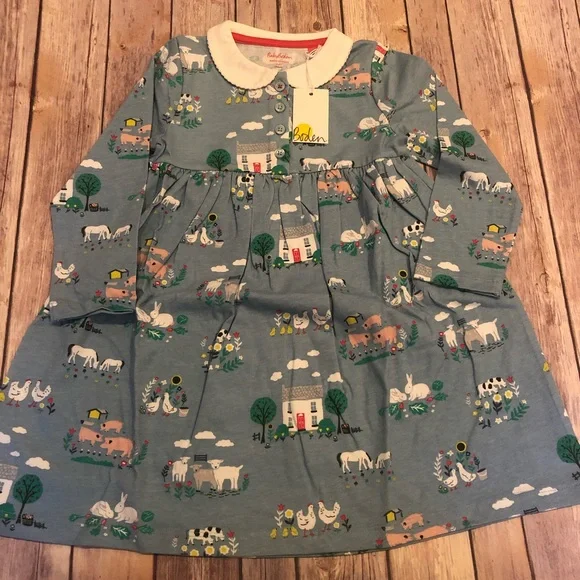 Mini Boden Dresses Mini Boden Blue Farm Dress Poshmark